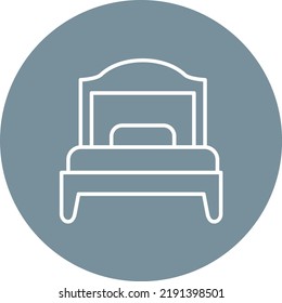 Single Bed Room line circle icon vector image. Can also be used for web apps, mobile apps and print media.