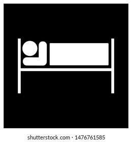 Single bed. Sign.
Furniture for sleeping and relaxing. Flat monochrome pattern.