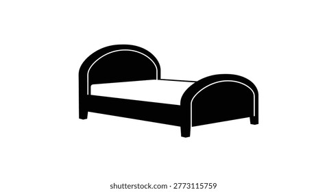 single bed silhouette with curved headboard and footboard high quality