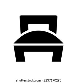 Icono de la silueta de una cama. Alojamiento. Hotel. Vector.