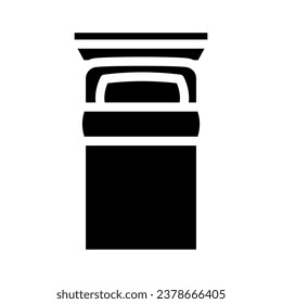 single bed top view glyph icon vector. single bed top view sign. isolated symbol illustration