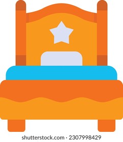 Single Bed vector icon. Can be used for printing, mobile and web applications.