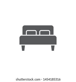 Single bed vector icon isolated on white background