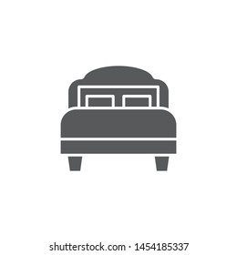Single bed vector icon isolated on white background