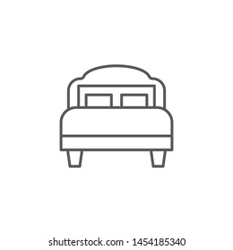 Single bed vector icon isolated on white background