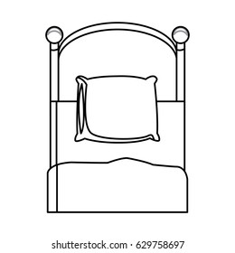 single bed wooden pillow bedding outline