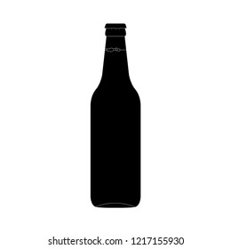 Single beer bottle isolated on a white background