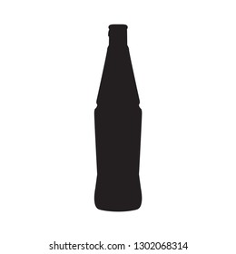 Single beer bottle isolated on a white background