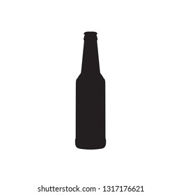 Single beer bottle isolated on a white background