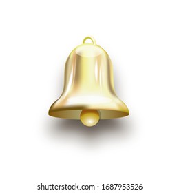 single bell isolated on white background vector