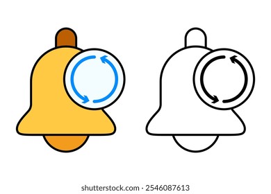 Single bell vibration for sound profile icon object cartoon, sticker flat vector