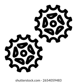 Single bicycle part icon line style clean outline abstract gear mechanic symbol simple shape modern minimal versatile for garage bike maintenance workshop