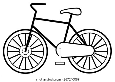 Bicicleta única con ruedas y mango