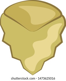 A single big brown sharp tooth of a shark, vector, color drawing or illustration.