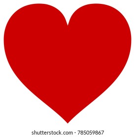 Single big heart on white isolated transparent background 