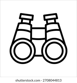 Icono binocular único con estilo de línea negra para elemento de diseño o elemento de libro para colorear