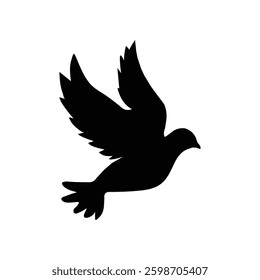 A single bird flying silhouette 