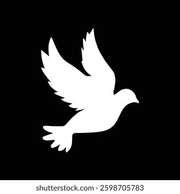 A single bird flying silhouette 