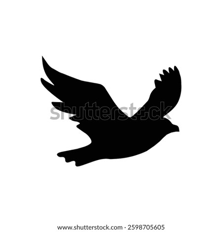 A single bird flying silhouette 