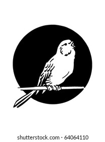 Single Bird - Retro Clipart Illustration