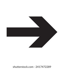 single black arrow icon, directions to the left are black, Straight arrow icon. Black thin arrow pointing to the right. Black direction pointer. Vector illustration