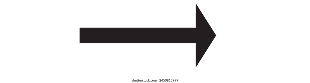 single black arrow icon- pointed to the right side. depicts a simple graphic design eps 10