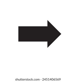 single black arrow icon- pointed to the right side design eps 10
