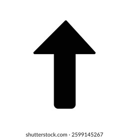 single black arrow icon vector on transparent background.