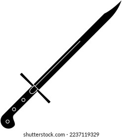 Einzelne schwarze Großkriegsmesserplatte, Vektorgrafik