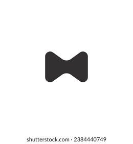 single black bow tie logo with blunt edge and blank background