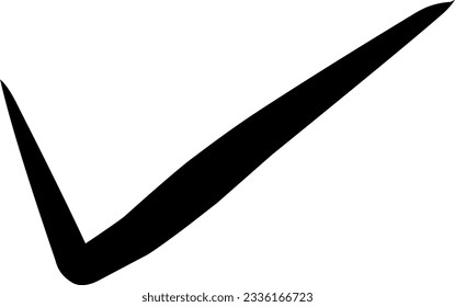 Marca de verificación única en negro sí símbolo en fondo blanco.