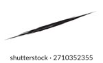 Single black diagonal brush stroke, rough textured surface, tapering to sharp points. Hand-painted appearance, dynamic artistic element.