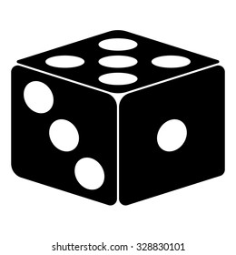 Single black dice with white dots