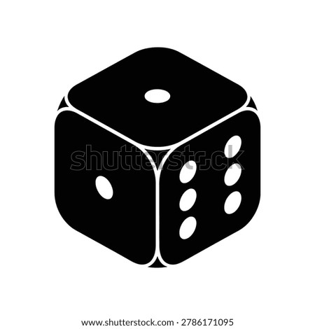 A single black die with white dots showing the number four, isolated on a white background, illustrating a sense of chance and probability.