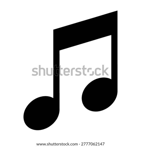 A single black eighth note on a white background, music notation symbol, simple and iconic [[stock_photo]] © 