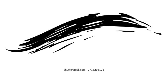 Elemento único de traçado de pincel de tinta preta