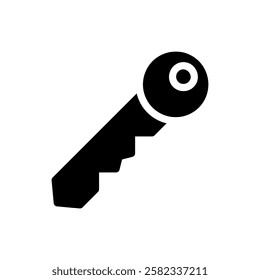 Single black key icon. Concept of security, access, and solution.