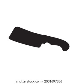 Single black kitchen knife silhouette vector logo design