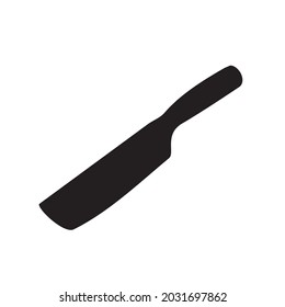 Single black kitchen knife silhouette vector logo design