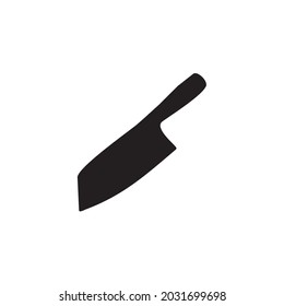 Diseño de logotipo vectorial de silueta de cuchillo de cocina única negra