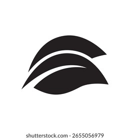 Single Black Leaf Silhouette – Eco Concept Icon