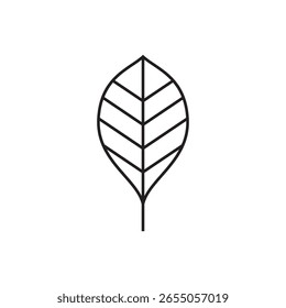 Single Black Leaf Silhouette – Eco Concept Icon