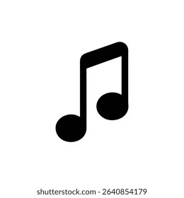 Single Black Music Note Icon Representing Melody, Sound, or Musical Rhythm in Simple Design