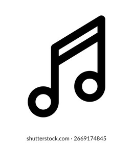 Se muestra un solo icono de nota musical negro sobre un fondo blanco.