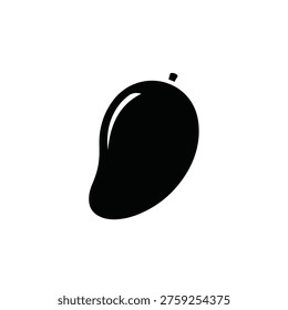 A single black paint smear with a small droplet above it, on a plain white background, possibly representing a cosmetic product
