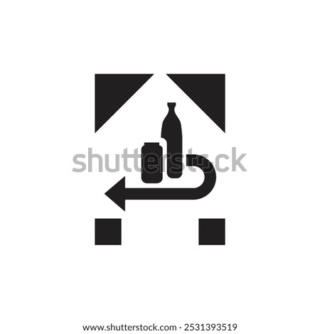 Single black Pfand deposit icon used for bottle deposit marking. Ideal for eco-friendly and recycling-related designs.