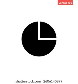 Single black pie graph line icon, simple diagram infographic flat design infographic pictogram vector for app logo ads web button ui ux interface elements isolated on white background
