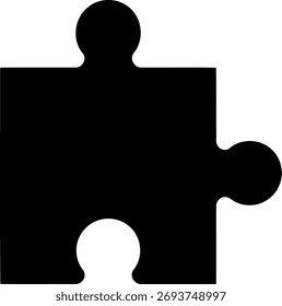 Sencillo Vector de concepto abstracto de icono simple de pieza de rompecabezas negro