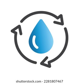 Single black round liquid recycle icon.