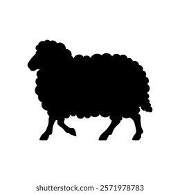 Single black sheep silhouette vector illustration design on white background.